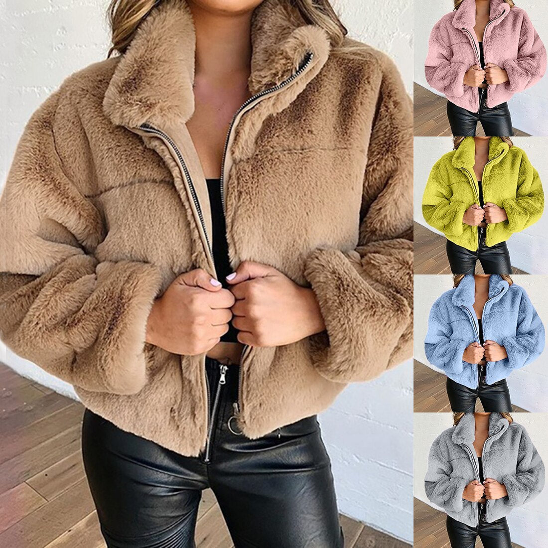 Évaline - Veste Douillette en Fausse Fourrure