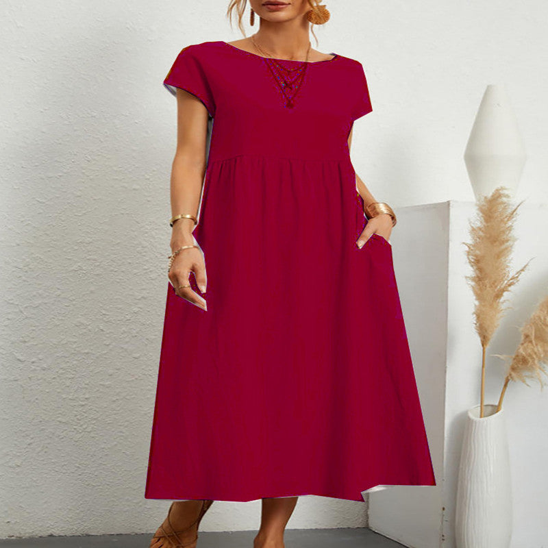 Robe Légère En Coton Doux Avec Poches