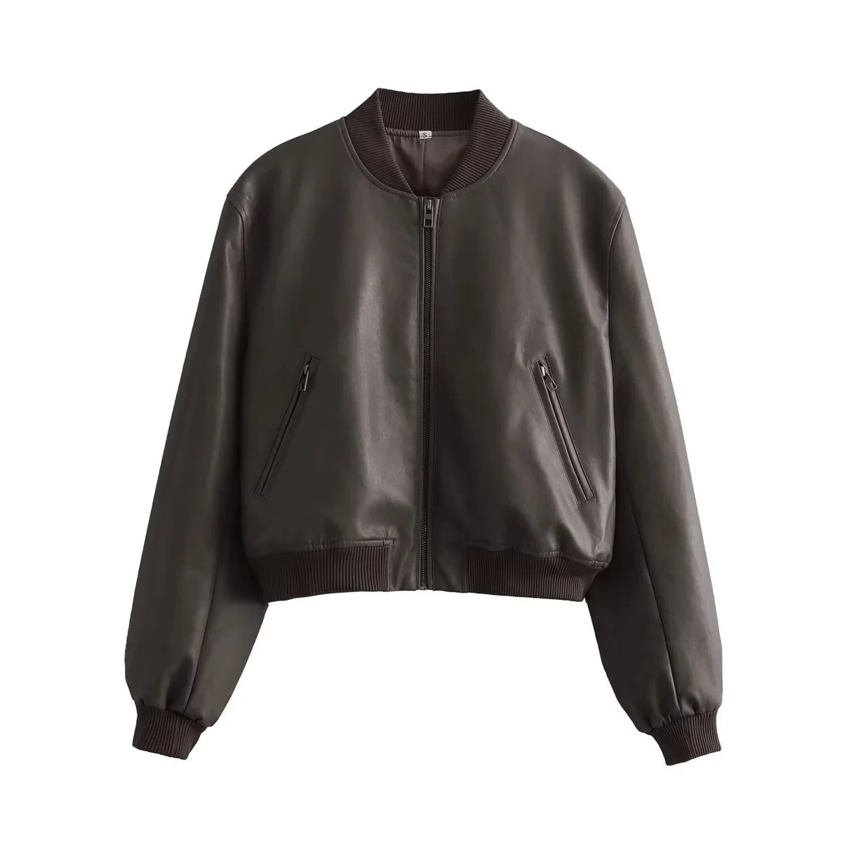 Blouson bomber en cuir – Style décontracté et tendance