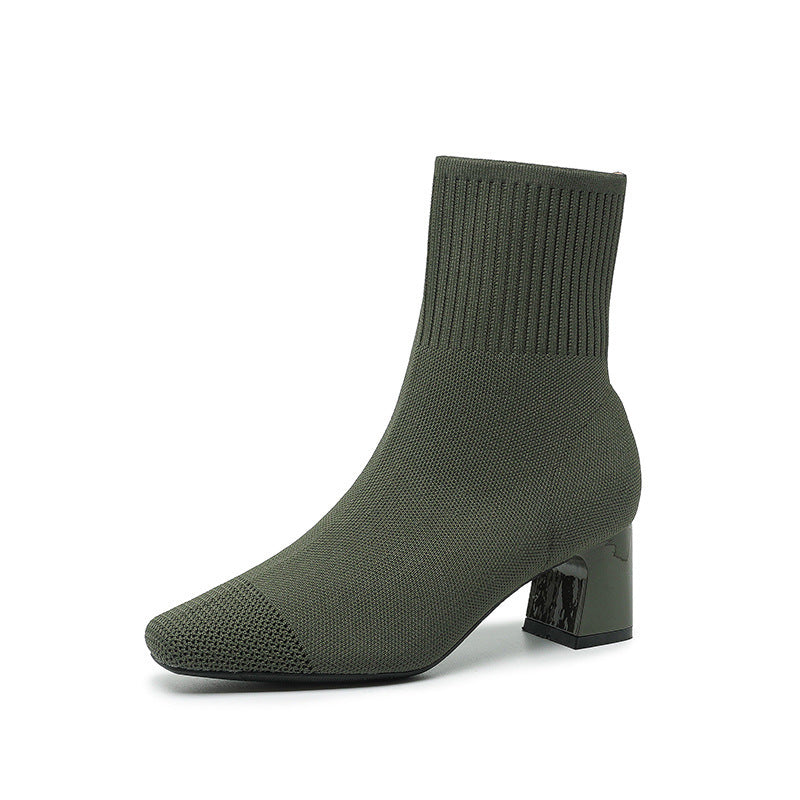 Bottines Tendance en Tissu Stretch
