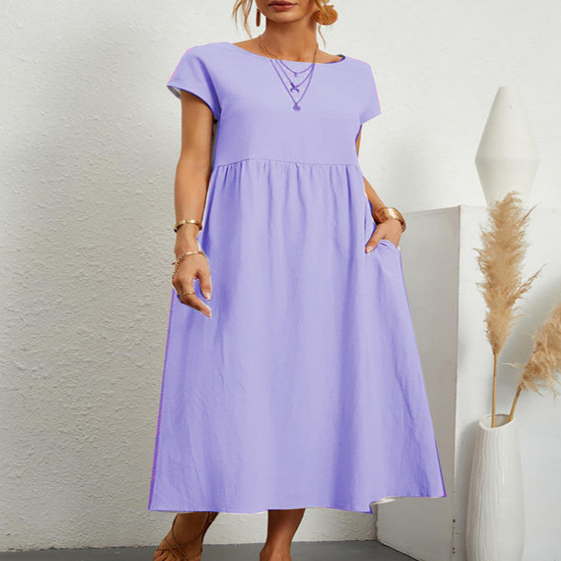 Robe Légère En Coton Doux Avec Poches