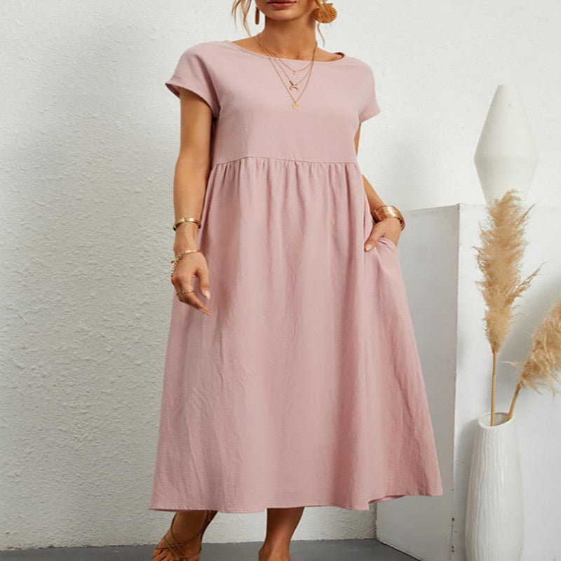 Robe Légère En Coton Doux Avec Poches