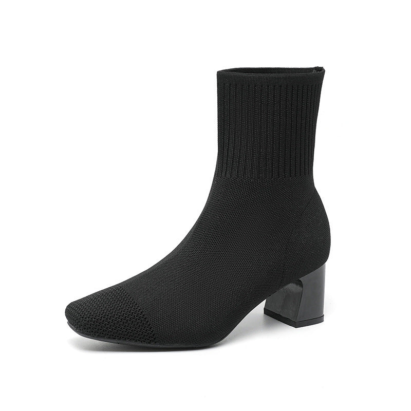 Bottines Tendance en Tissu Stretch
