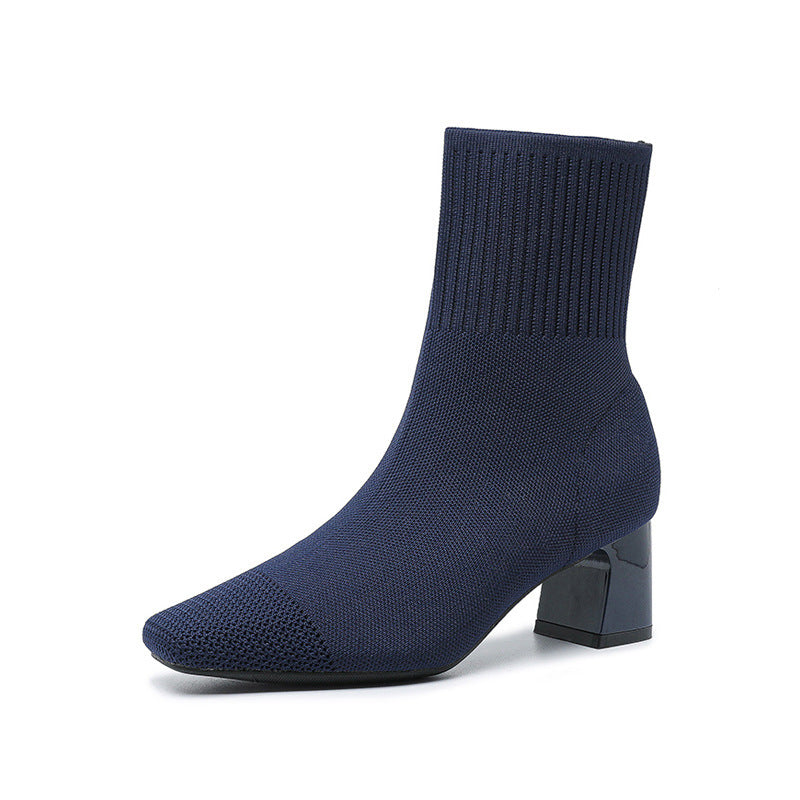 Bottines Tendance en Tissu Stretch