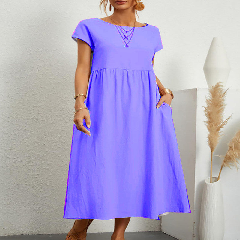 Robe Légère En Coton Doux Avec Poches