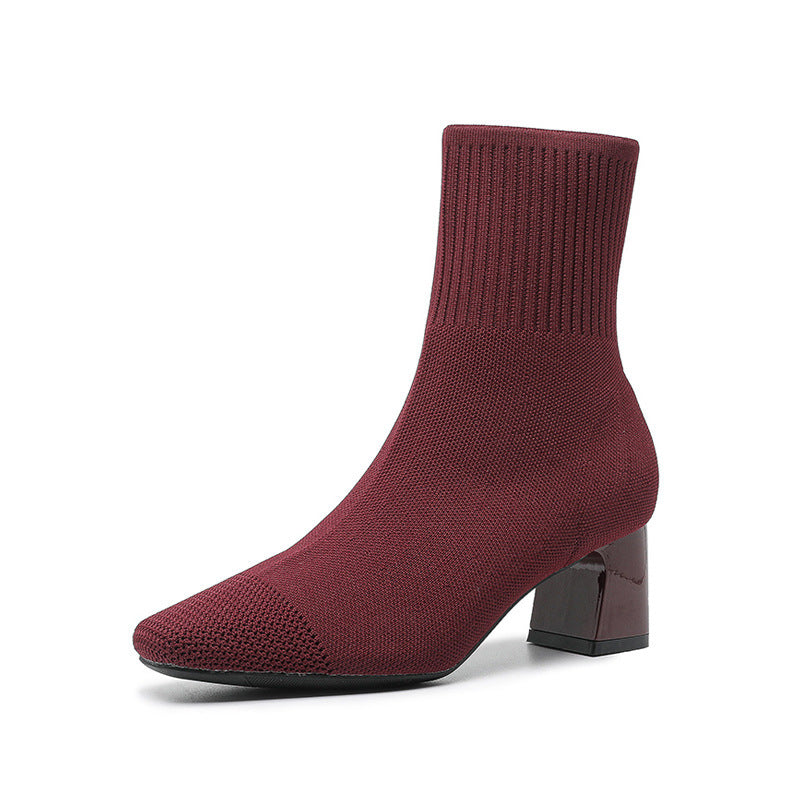 Bottines Tendance en Tissu Stretch