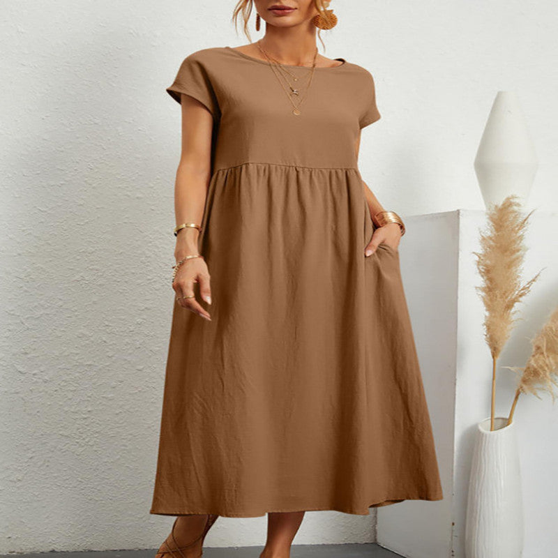 Robe Légère En Coton Doux Avec Poches
