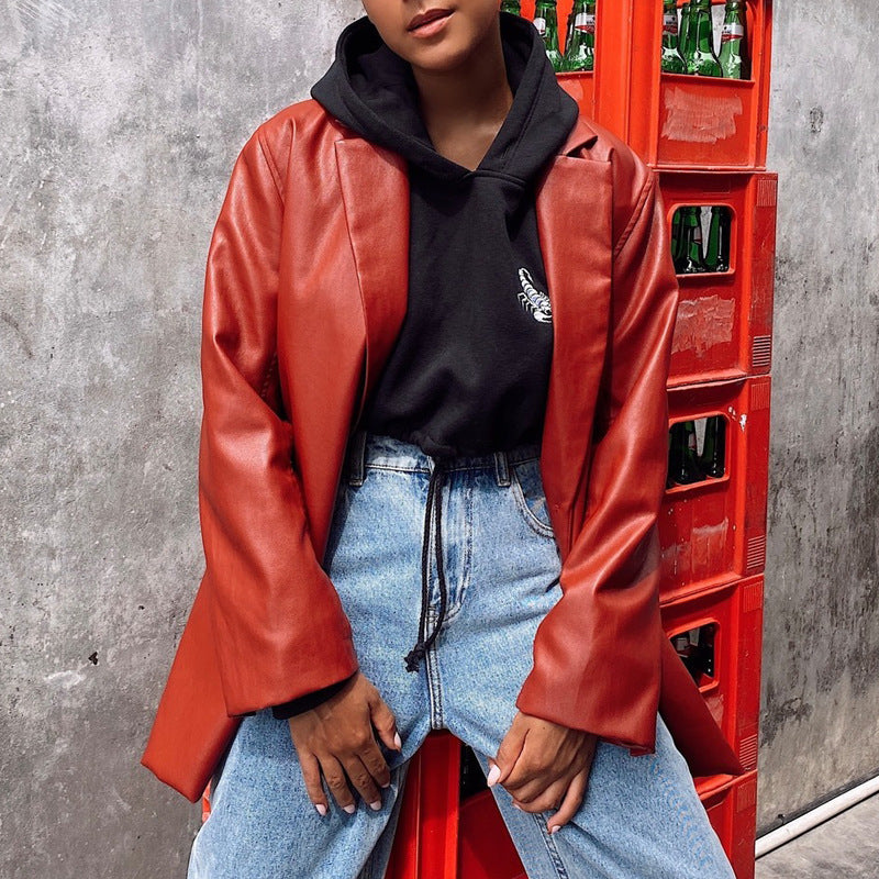 Veste en cuir authentique - Élégance et caractère