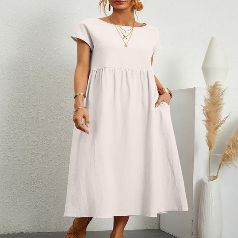 Robe Légère En Coton Doux Avec Poches