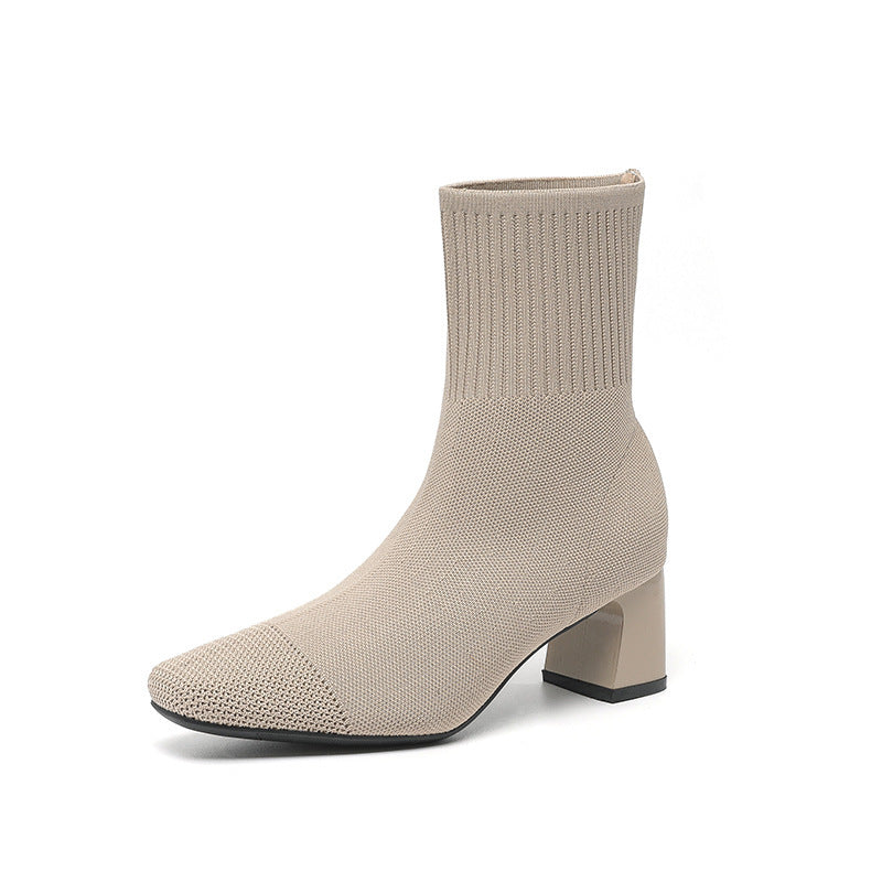 Bottines Tendance en Tissu Stretch