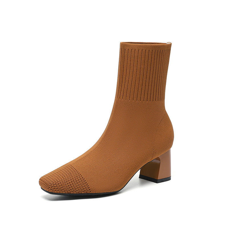Bottines Tendance en Tissu Stretch