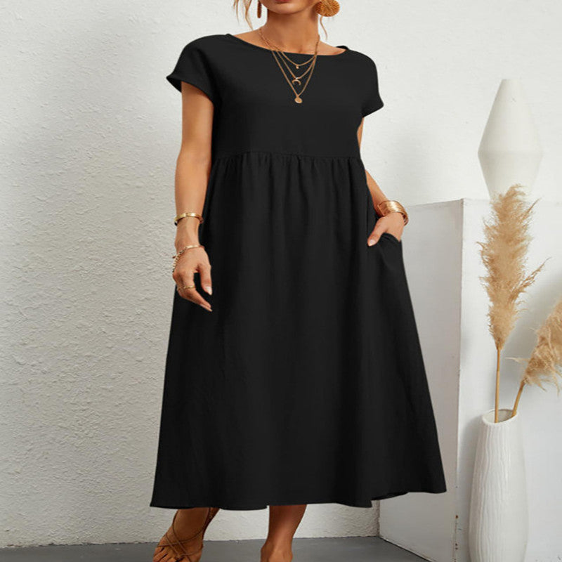 Robe Légère En Coton Doux Avec Poches