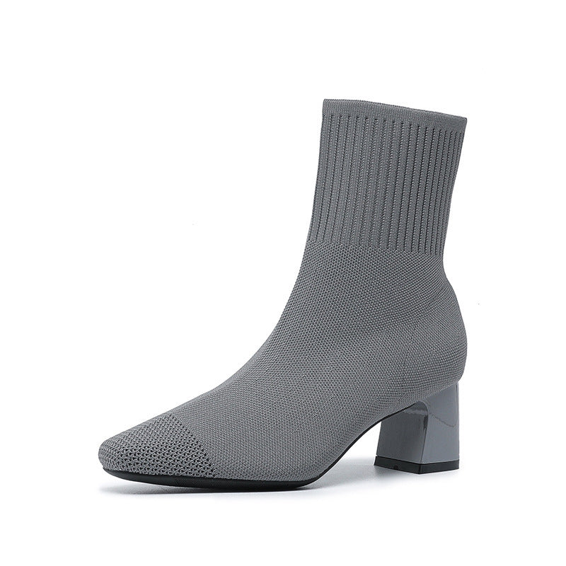 Bottines Tendance en Tissu Stretch