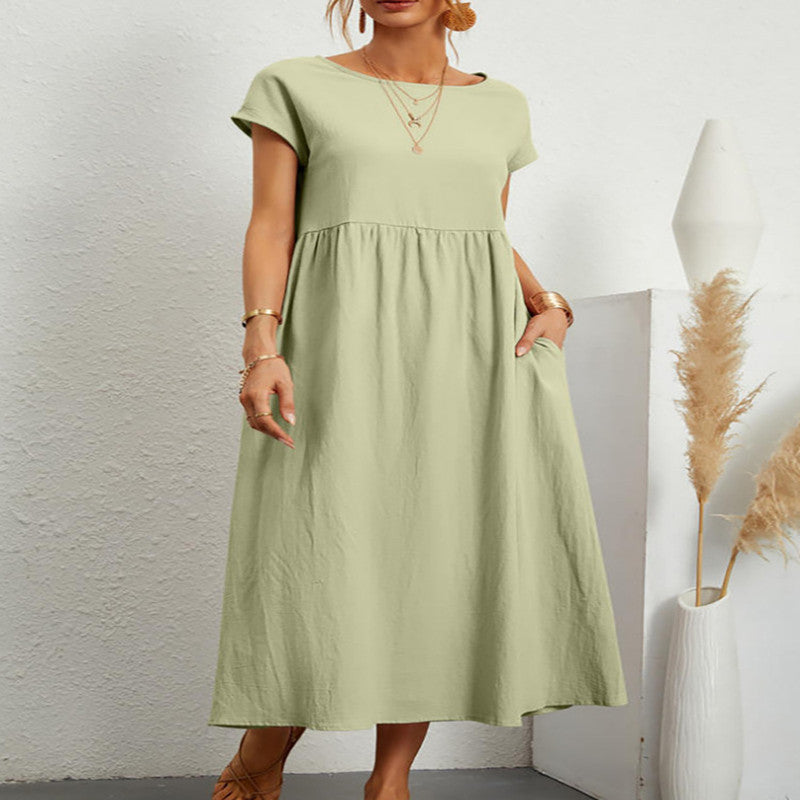 Robe Légère En Coton Doux Avec Poches