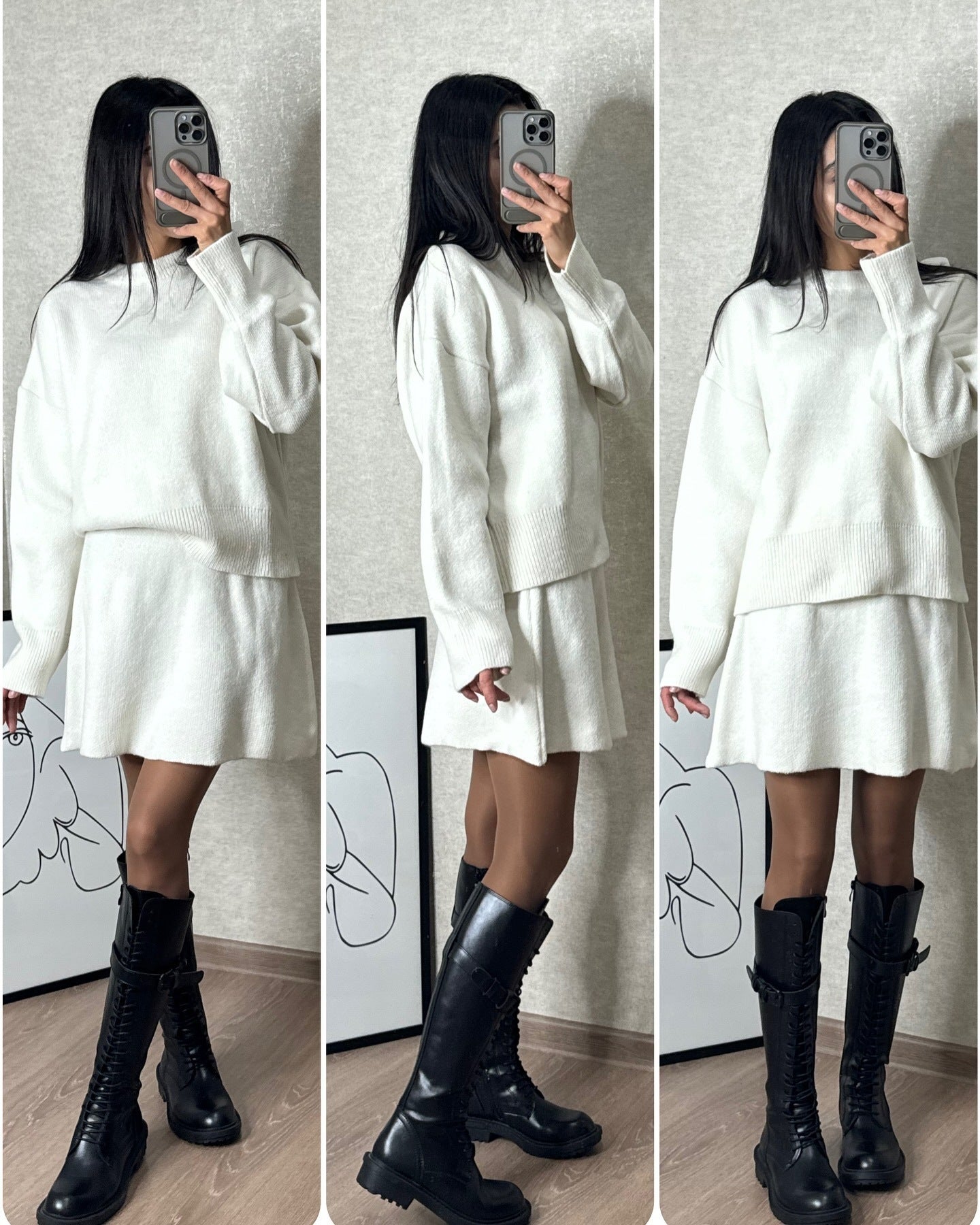 Ensemble Pull et Jupe pour Femme - 2 Pièces | Tricot Chic