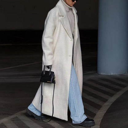 Manteau Long Élégant en Laine Douce