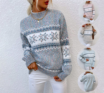 Risa - Pull a Col roule et flocon de neige