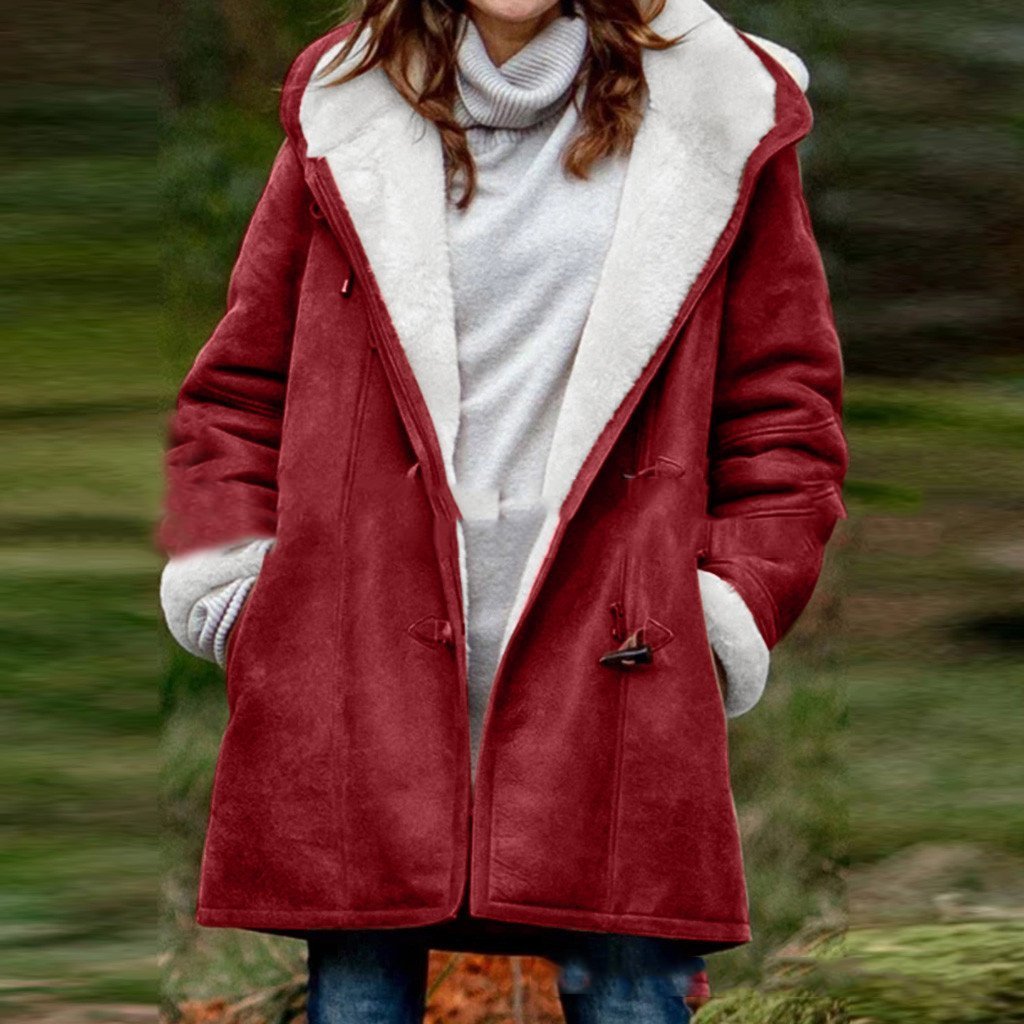 Manteau Chic Doublé – Élégance & Chaleur avec Fermeture à Boucles