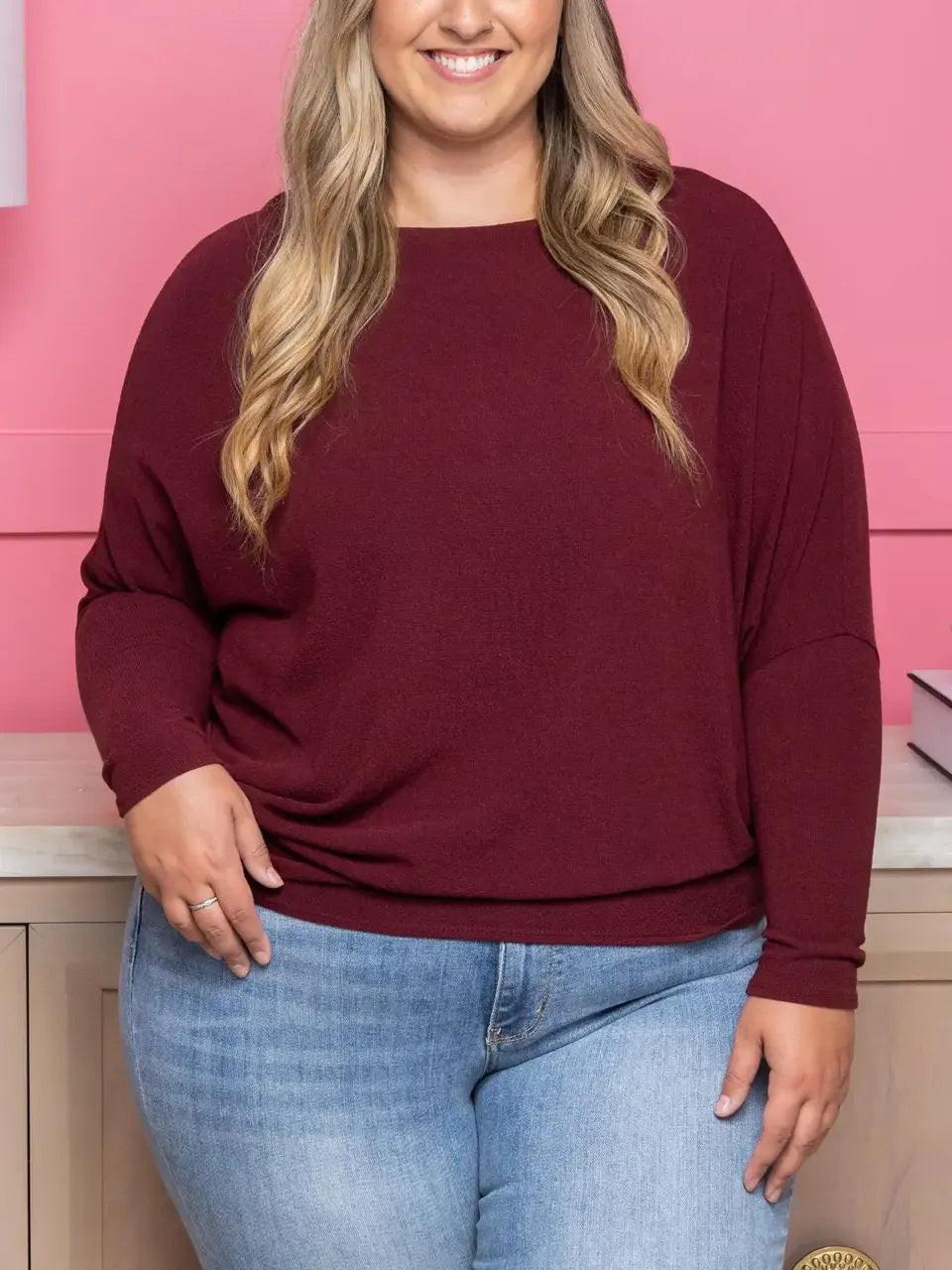 Top Dolman à Col Bateau en Tricot Rêveur