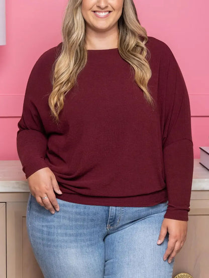 Top Dolman à Col Bateau en Tricot Rêveur