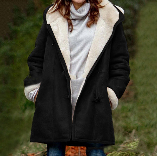 Manteau Chic Doublé – Élégance & Chaleur avec Fermeture à Boucles