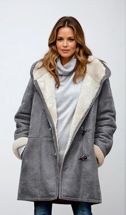 Manteau Chic Doublé – Élégance & Chaleur avec Fermeture à Boucles