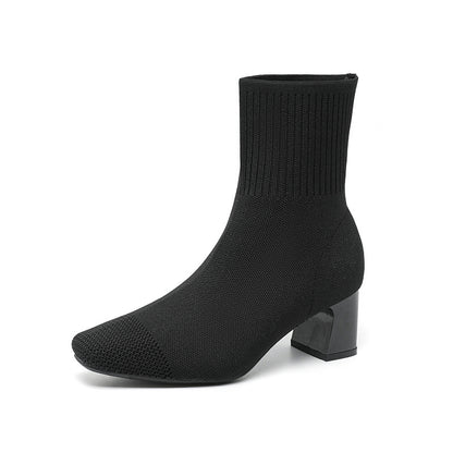 Bottines Tendance en Tissu Stretch