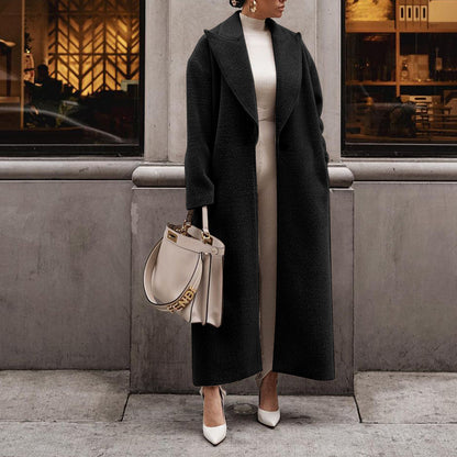 Manteau Long Élégant en Laine Douce