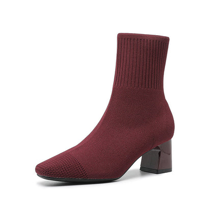 Bottines Tendance en Tissu Stretch