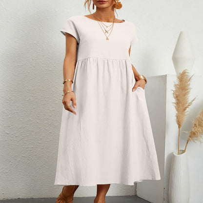 Robe Légère En Coton Doux Avec Poches